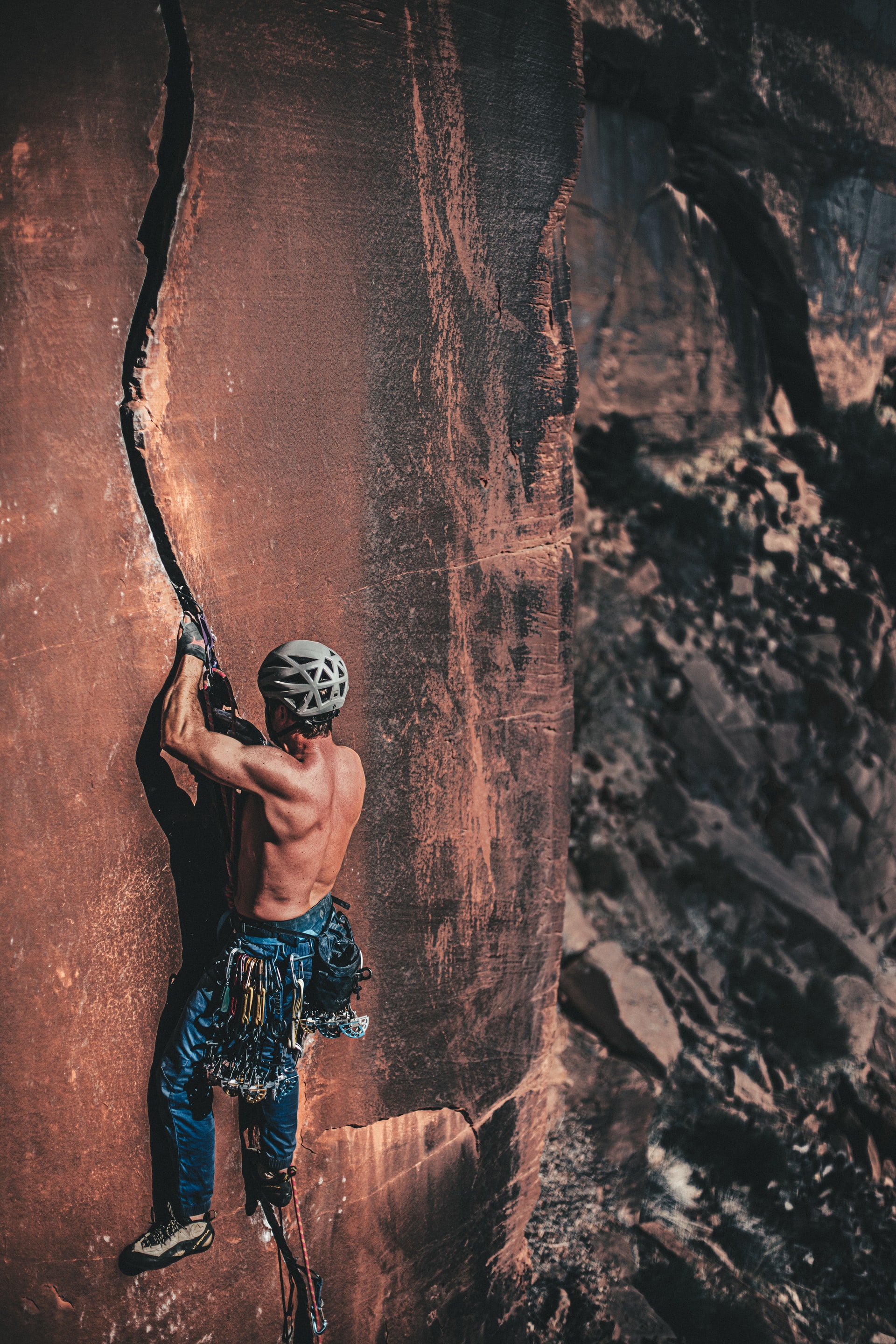 A man climbing